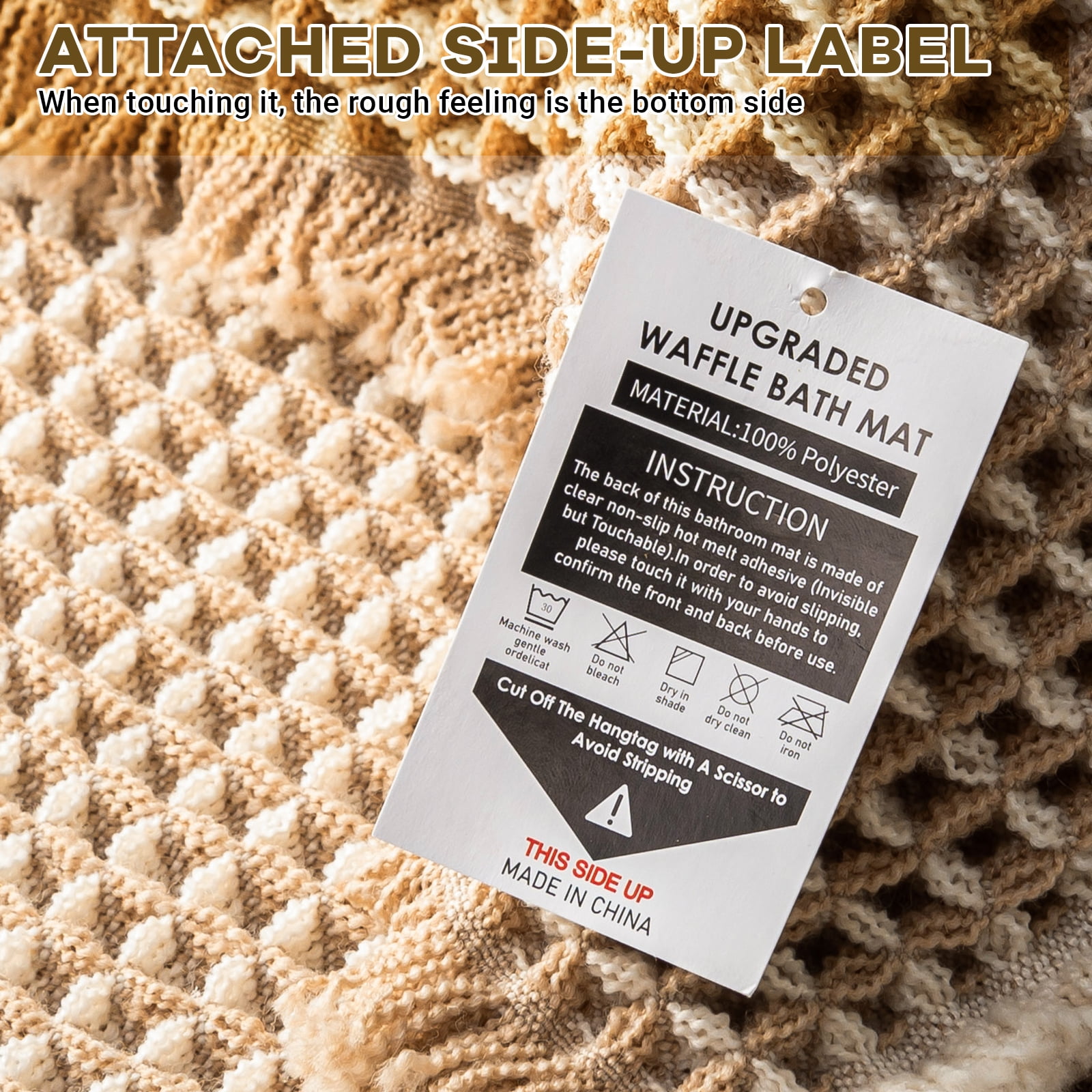 Ultra Absorbent Waffle Bath Rugs,31.5"x19.7"