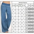 thumbnail image 1 of Jeans Elastic Mid Waist Women Trousers Full Jeans Loose Loose Pants, Blue, L, 1 of 5