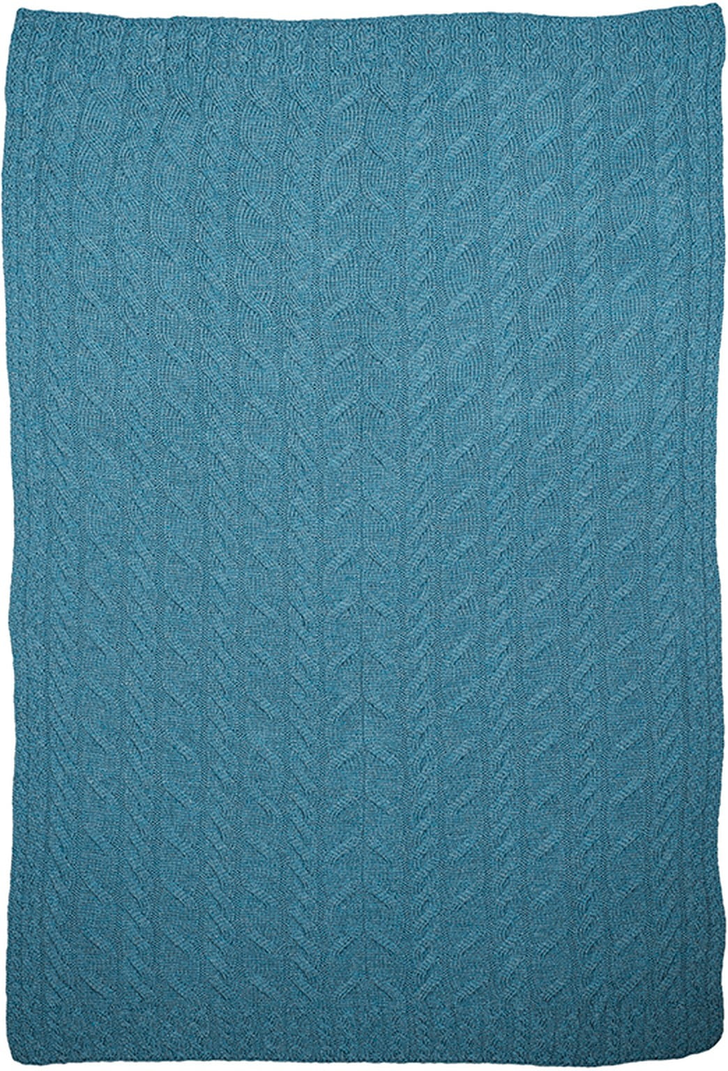 Aran Woollen Mills Cable Knitted Blanket 100% Premium SuperSoft Merino Wool Throw 40" x 60" Made in Ireland