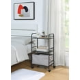 thumbnail image 6 of SunnyPoint 3-Tier Rolling Utility Storage Cart – Metal, Minimalist Design, Mobile Organizer for Kitchen, Office & Home – Black, 6 of 8