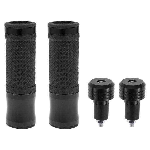 Kit de cubiertas de empuñaduras de motocicleta de 7/8" 22mm y 15/16" 24mm, empuñaduras de acelerador de aleación de aluminio y goma para motocicleta, scooter, bicicleta y ATV, negro, 1 juego