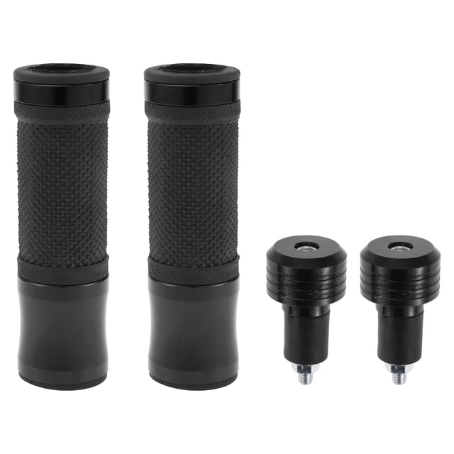 Kit de cubiertas de empuñaduras de motocicleta de 7/8" 22mm y 15/16" 24mm, empuñaduras de acelerador de aleación de aluminio y goma para motocicleta, scooter, bicicleta y ATV, negro, 1 juego