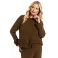 thumbnail image 4 of June & Vie Women's Plus Size Ruffled Peplum Cardigan Sweater, 4 of 4