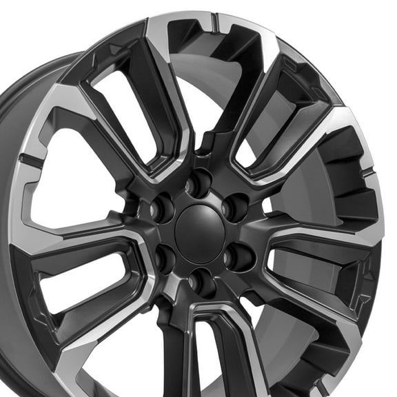 OE Wheels CV68 22 Inch Rim Fits Suburban 1500 High Country Style 6x139.7 22x9 Satin Black with Milled Edge - Hollander 14088 (1)