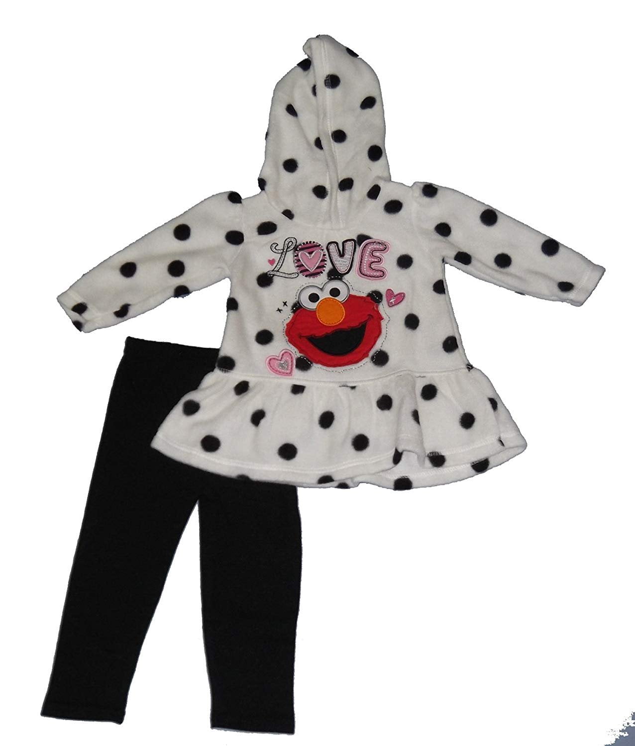 Elmo Infant and Toddler Girls Hooded Pullover 2pc Set Love 4t