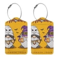 thumbnail image 3 of Pofeuu Cute Gnomes Halloween Print Luggage Tags, Privacy Cover ID Label with Stainless Steel Loop and Address Card for Travel Bag Suitcase-2 PCS, 3 of 5