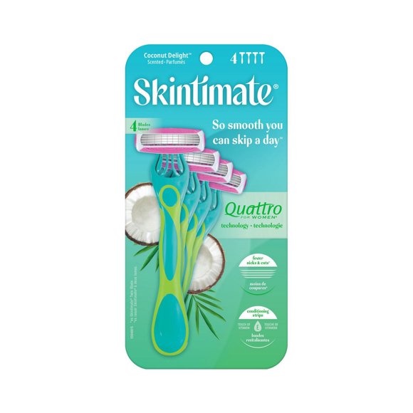 Skintimate® Coconut Delight™ Scented Disposable Razor, 4 Blade