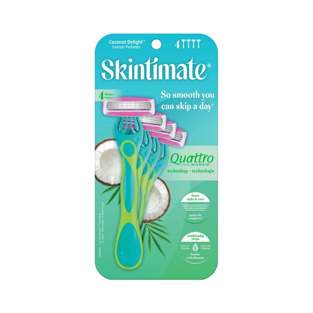 Skintimate® Coconut Delight™ Scented Disposable Razor, 4 Blade