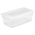 thumbnail image 1 of Sterilite 5.7 L Storage Box, Clear Plastic Storage Bin with Snap-on Lid, White, 1 of 5