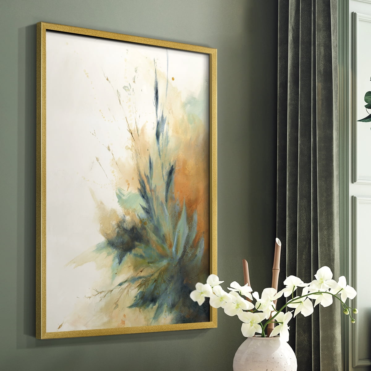 Desert Song II Framed Print in Gold Solid Wood Framed Print No Nail Hanging