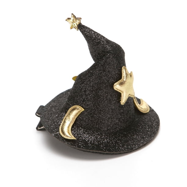 Wosthever Sombrero de Halloween Pinza para el cabello Horquilla Prop Disfraz Fiesta Accesorios Niños Tocado Adorno Festival Horquillas Kits de decoración para fiestas Negro