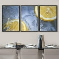thumbnail image 3 of wall26 Framed Canvas Print Wall Art Slices of Lemon in Ice Water Food Culinary Photography Realism Decorative Natural Colorful Vibrant Diet for Living Room, Bedroom, Office - 16"x24"x3 BLAC, 3 of 5