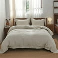 thumbnail image 7 of Simple&Opulence 100% Washed Linen Duvet Cover with Embroidered, 3 Pieces Soft Farmhouse Comforter Set with Button Closure, 1 Duvet Cover and 2 Pillowshams(Full,Natural Linen), 7 of 7