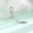 thumbnail image 5 of Snowflake Huggie Hoop Earrings for Women Crystal Cubic Zirconia Wedding Snowflake Hoops Earrings Drop Chic Hypoallergenic Studs Earring Jewelry Winter Christmas Birthday Gifts for Her, 5 of 11