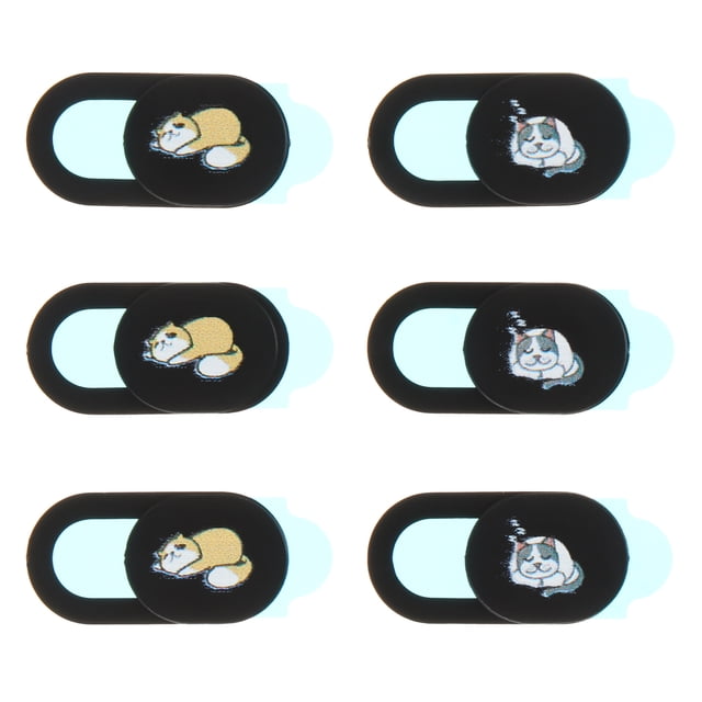MasteelfCA 6pcs Camera Cover Slide Animals Pattern Privacy Protection Webcam Cover Slide