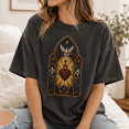 thumbnail image 4 of Lotusprint LLC Stained Glass Devotional Heart Classic Unisex T-Shirt Comfort, Dove Church Window Tee, 4 of 5