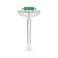 thumbnail image 3 of ANGARA Natural Princess Diana Inspired 1.1 ct Emerald Ring with Diamond Halo in 14K White Gold for Women (Size-8x6mm) | May Birthstone, Anniversary, Jewelry Gift for Women | Natural Emerald Ring, 3 of 10