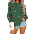 thumbnail image 5 of Frostluinai Christmas Shirts for Women Crew Neck Long Sleeve Xmas Graphic Pullover Tops Casual Loose Ugly Sweat Shirts for Ladies, 5 of 6