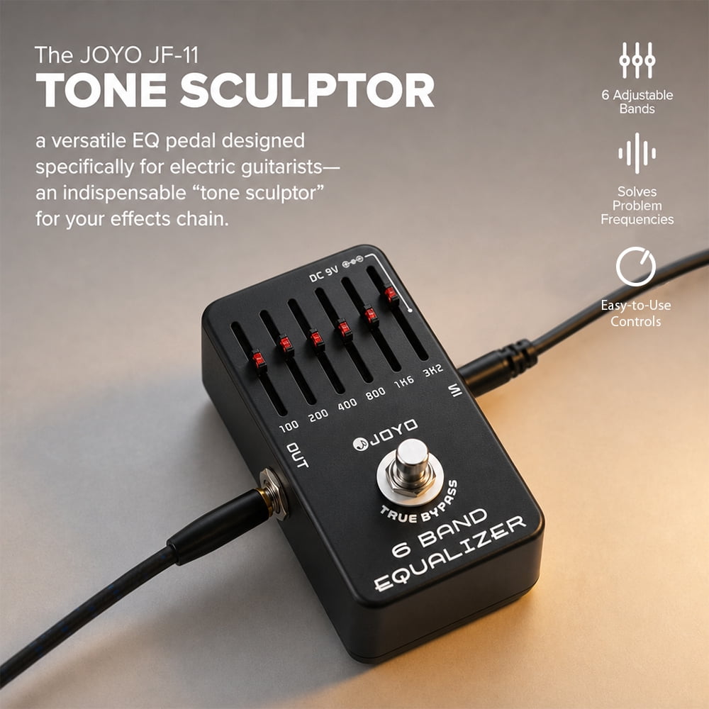 JOYO JF-11 6 Band EQ Pedal Equalizer ±18dB Guitar Effect Pedal