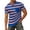 Royal Blue, variant on Men’s V Neck Short Sleeve T Shirt with Chest Pocket Diagonal Wide Stripe Print Casual Regular Fit Top Black L