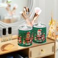 thumbnail image 3 of Yayeee 4 Pack Qtip Holder Bathroom Cotton Swab Canister with Lid Clear Dispenser Set, Cute Christmas Pattern, 3 of 6