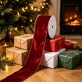 thumbnail image 4 of Wired Ribbon Roll for Wreaths and Gift Wrapping, 354 Inch Holiday Craft Ribbon in Polyester, 2.5 Inch Wide - Wine, 4 of 6