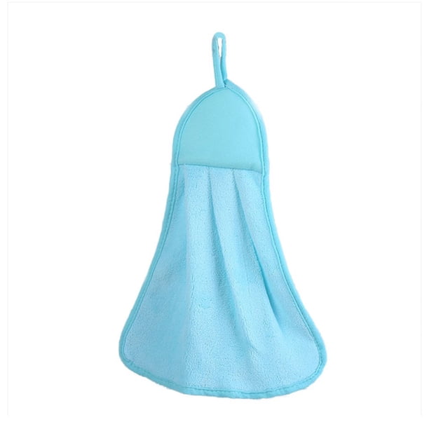 Bearachild Toalla colgante de tres colores, tela de terciopelo Coral superabsorbente, toalla de cocina, paño de cocina, platos, toalla absorbente Suministros de limpieza para el hogar Azul