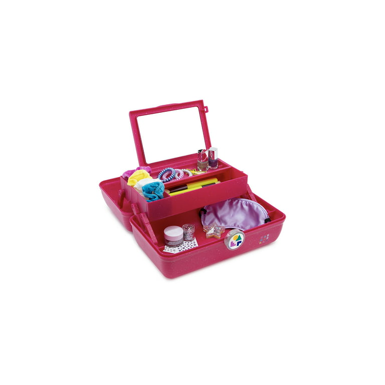 Caboodles On-The-Go Girl Makeup Box, Deep Pink Sparkle 
