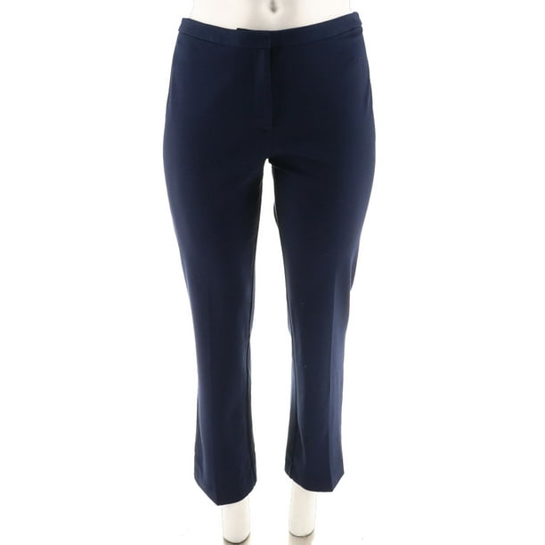 Brand - Susan Graver Ponte Knit Zip Front Straight Leg Pants A285453 ...