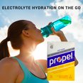 thumbnail image 2 of Lemon Propel Powder Packets Drink Mix Flavor 2 Pack Bundle Includes Gatorade With Vitamin, Electrolyte, And Zero Sugar With 16.9 OZ Collapsible Water Bottle For Sports Hydration By The Mulberry Shop, 2 of 7