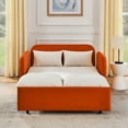 thumbnail image 6 of Miekor Furniture 53" Modern Convertible Sofa Bed w/2 Removable Armrests w/USB Power Port, Velvet Recliner Adjustable Sofa w/Head Pull-Out Bed, 2 Pillows W5U292, 6 of 9