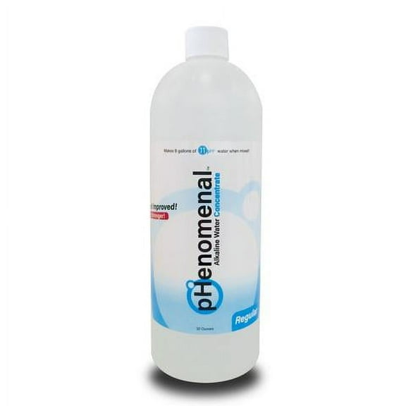 pHenomenal Alkaline Water Concentrate - high 11 pH oxygenated water - Regular 32 Oz Bottle - makes 8 Gallons of alkaline water - 500 times stronger than 8.5 pH