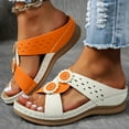 thumbnail image 2 of Dakaela Women Orthotic Slides Comfortable Walking Sandals Arch Support Bohemian Summer Shoes Orange 6, 2 of 7