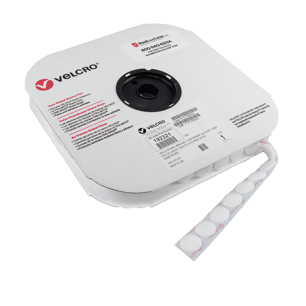 VELCRO® Brand - 7/8" White Loop VELCOIN®