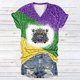 thumbnail image 1 of Fiudx Camisetas para Mujer Blusa de Manga Corta con Estampado de Carnaval para Mujer, Tops Informales con Cuello Redondo, 1 of 3