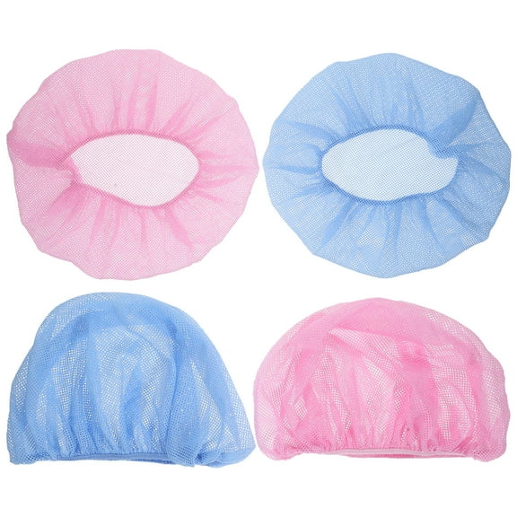 UNOMOR 4Pcs Kitchen Work Hat Cotton Pink Chef Cooking Hats for Women Cleaning