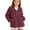 Wine, variant on YunPes Cozy Fuzzy Jacket for Girls Lapel Zip Up Winter Warm Outerwear with Pockets Teen Outdoor Windproof Fleece Coat
