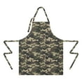 thumbnail image 2 of Green Brown Camo Classic Shapes Pattern Apron-Garden Aprons for Women with Pockets-Cotton Linen Waterproof Kitchen Cooking Gardening Aprons Adjustable for Kitchen,Cooking,BBQ and Salon 33x27 Inch, 2 of 7