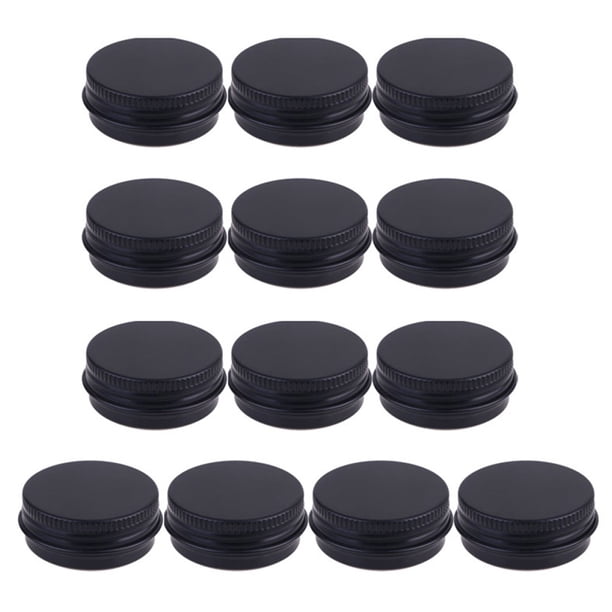 BRIGHTFUFU 10pcs 20ml Cajas de aluminio Subenvases de crema de ungüento Estuches de maquillaje vacíos Suministros cosméticos para viajes a casa (Negro)