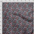 thumbnail image 3 of oneOone Cotton Poplin Gray Fabric Flower & Leaves Watercolor Craft Projects Decor Fabric Printed By The Yard 42 Inch Wide, 3 of 4