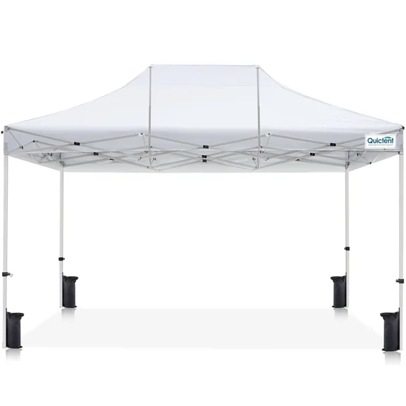 Quictent 10x15 FT Pop-Up Canopy Tent with Adjustable Height, Easy up Commercial Gazebo Canopies with Waterproof & UV Protection for Outdoor Events