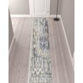 thumbnail image 2 of 12' Gray Oriental Power Loom Distressed Washable Runner Rug, 2 of 4