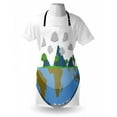 thumbnail image 4 of Earth Day Apron, Half Earth Illustration with a Mountainous Landscape and Clouds, Unisex Kitchen Bib with Adjustable Neck for Cooking Gardening, Adult Size, Deep Sky Blue Multicolor, by Ambesonne, 4 of 4