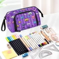 thumbnail image 5 of Nylon Fish Mouth Pencil Case with Large Capacity Zipper Pencil Pouch Halloween-themed Cartoon Style Pencil Bag Organizers, 5 of 7