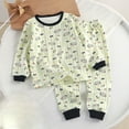 thumbnail image 2 of Gubotare Toddler Girl Pajamas Girls Pajama Set Long Sleeve Shirts & Sleep Pants Kids Sleepwear Soft & Cozy Pajamas for Girls 3 6 Months (Black,3-6 Months), 2 of 4