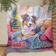 thumbnail image 3 of Watercolor Hello Winter Australian Shepherd Chill Christmas Welcome Quilt Blanket Aussie Dog Lover Gifts Cozy Comforter Throw Blanket - 00016, 3 of 5