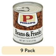 (9 pack) Phillips Beans & Chicken Franks with Beef and Tomato Sauce, 7.5 oz Can