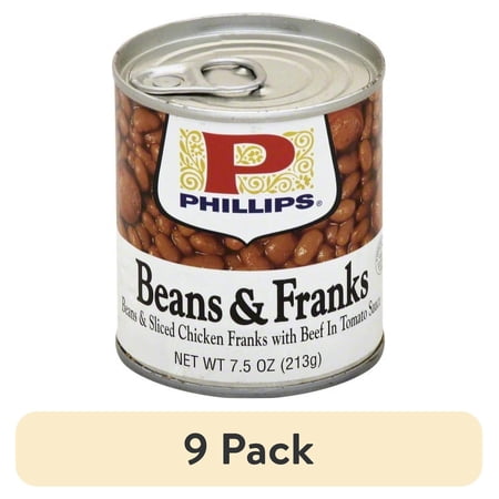 (9 pack) Phillips Beans & Chicken Franks with Beef and Tomato Sauce, 7.5 oz Can