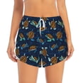 thumbnail image 2 of Balery Sea Turtles Swimming Pantalones cortos deportivos para mujer con forro y dos bolsillos, elásticos, para entrenamiento, gimnasio, yoga-Large, 2 of 7