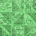 thumbnail image 1 of Ahgly Company Indoor Square Patchwork Emerald Green Transitional Area Rugs, 5' Square, 1 of 4